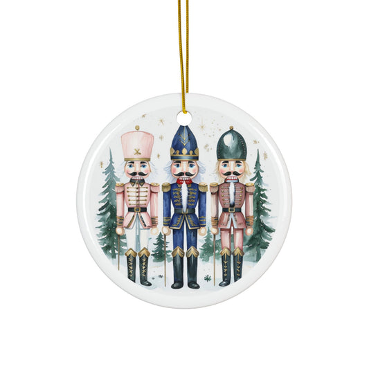 Ceramic Ornaments - Scandinavian Christmas Toy Soldiers Watercolor Illustration