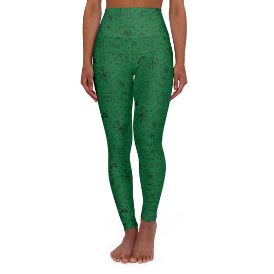 🎄 Festive High-Waisted Christmas Yoga Leggings |🎄