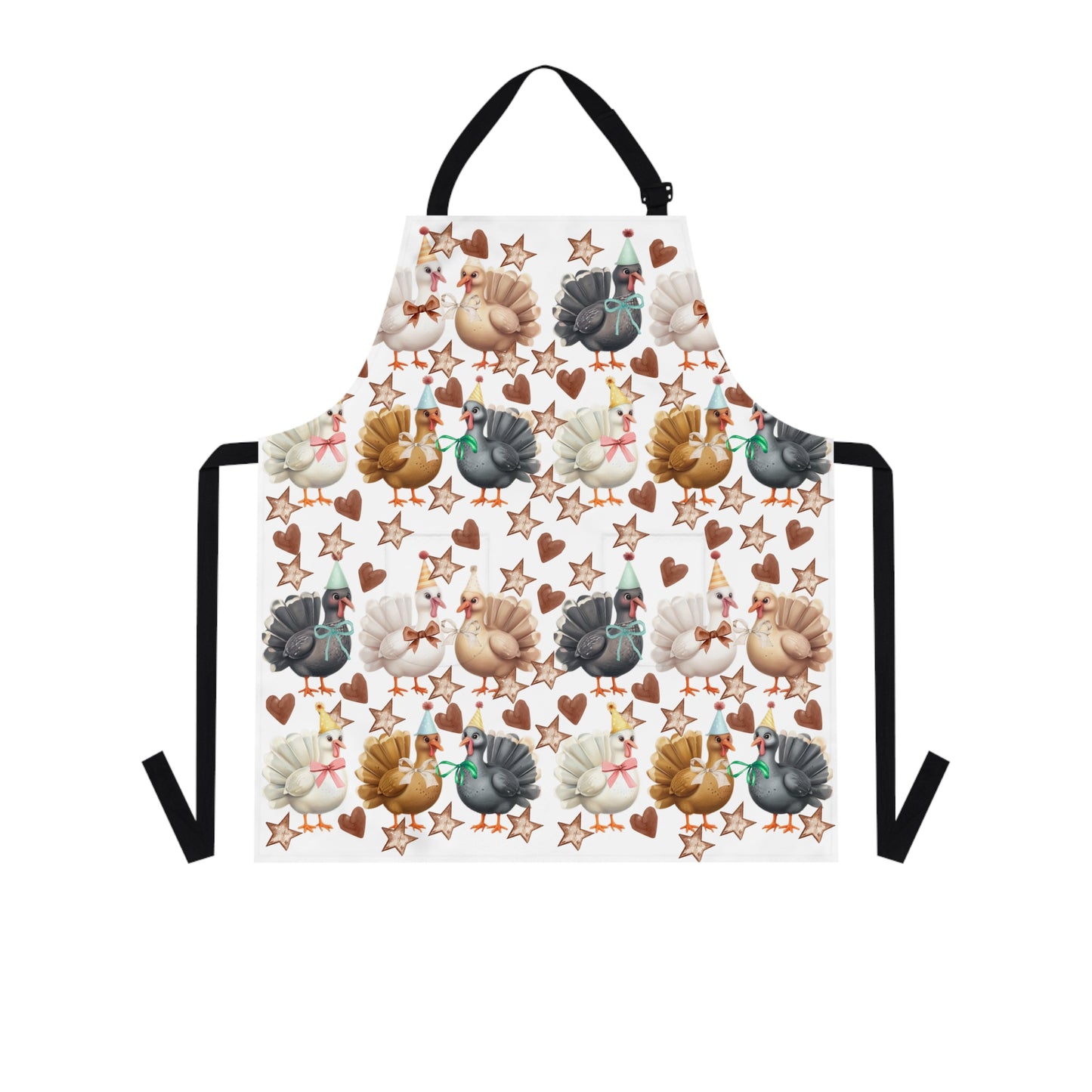 Apron - Whimsical Turkeys in Party Hats Design