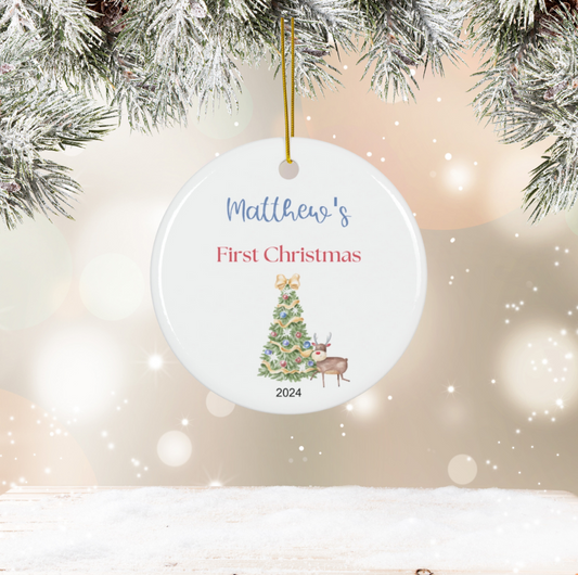 Baby's First Christmas Ornament 2024 – Personalized Keepsake for Newborns