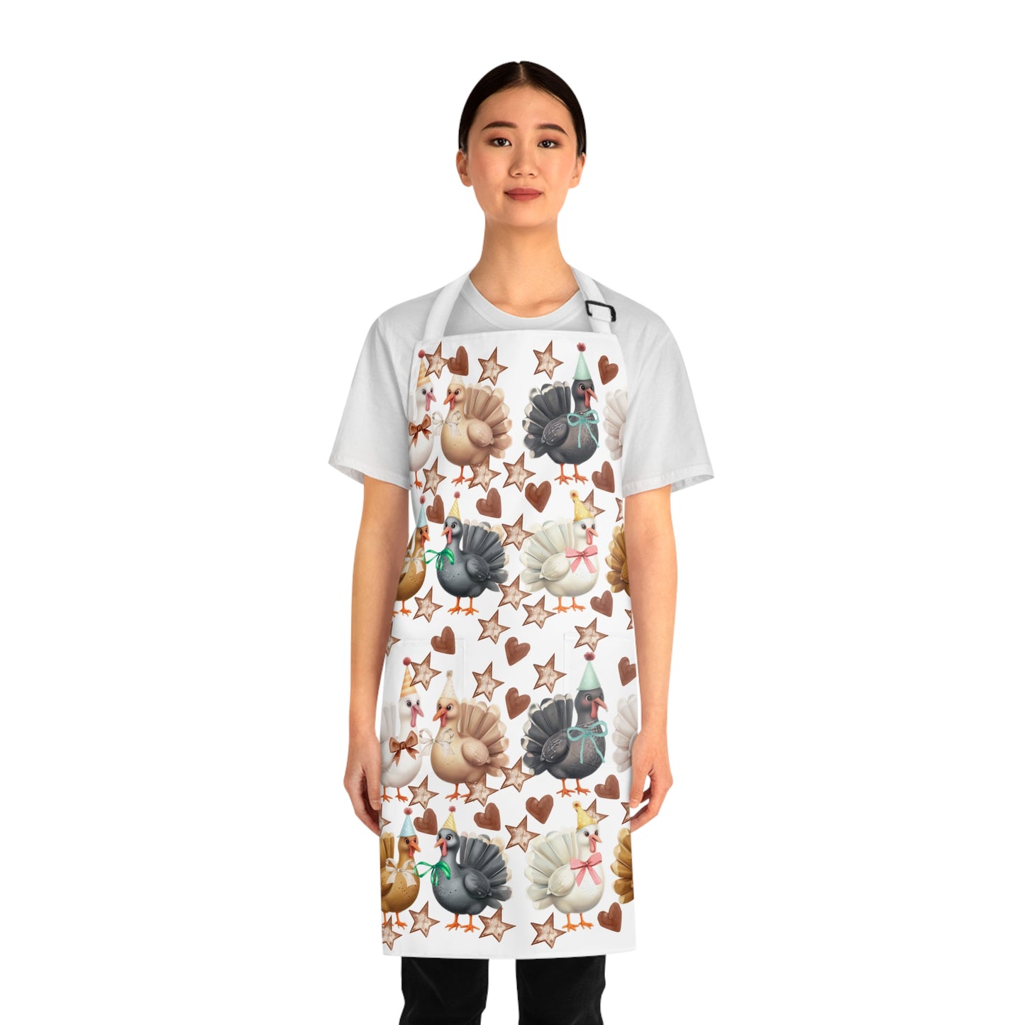 Apron - Whimsical Turkeys in Party Hats Design