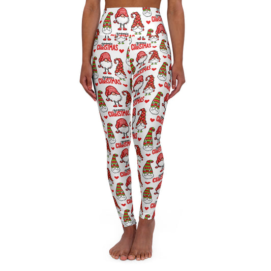 🎄 Festive High-Waisted Christmas Gnome Yoga Leggings 🎄