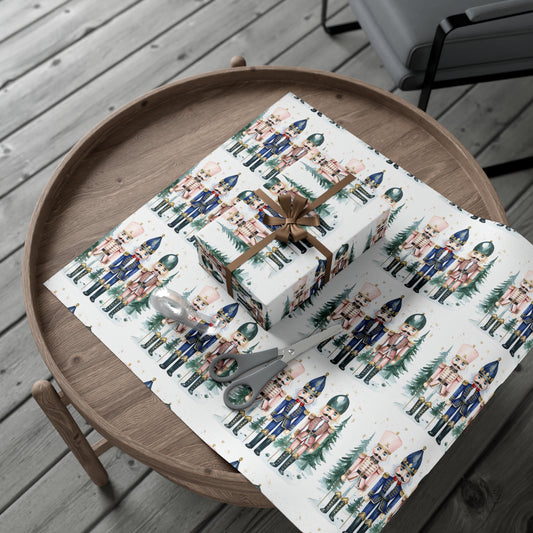 Nutcracker Christmas Wrapping Paper Rolls - Matte or Satin Finish in Multiple Sizes