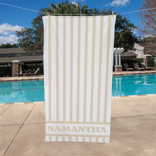 Personalized Striped Beach Towel