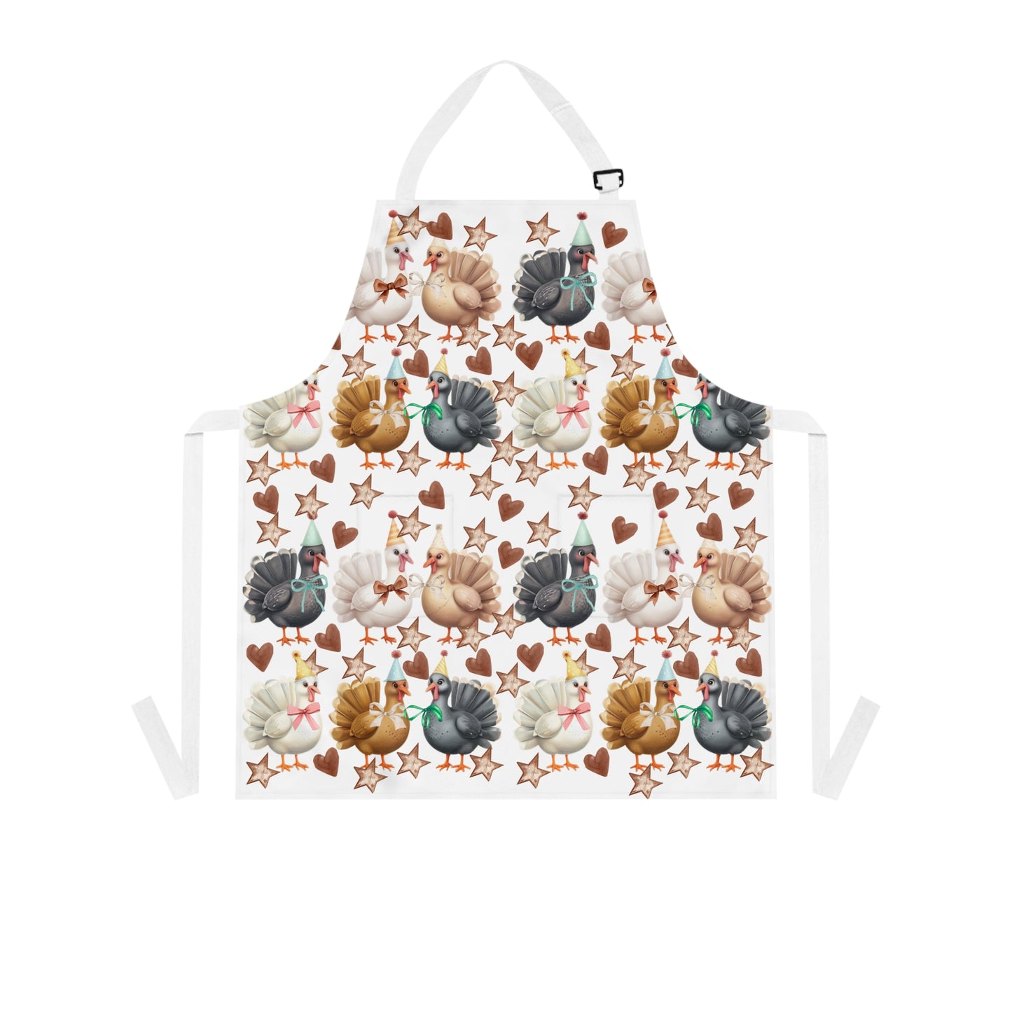 Apron - Whimsical Turkeys in Party Hats Design