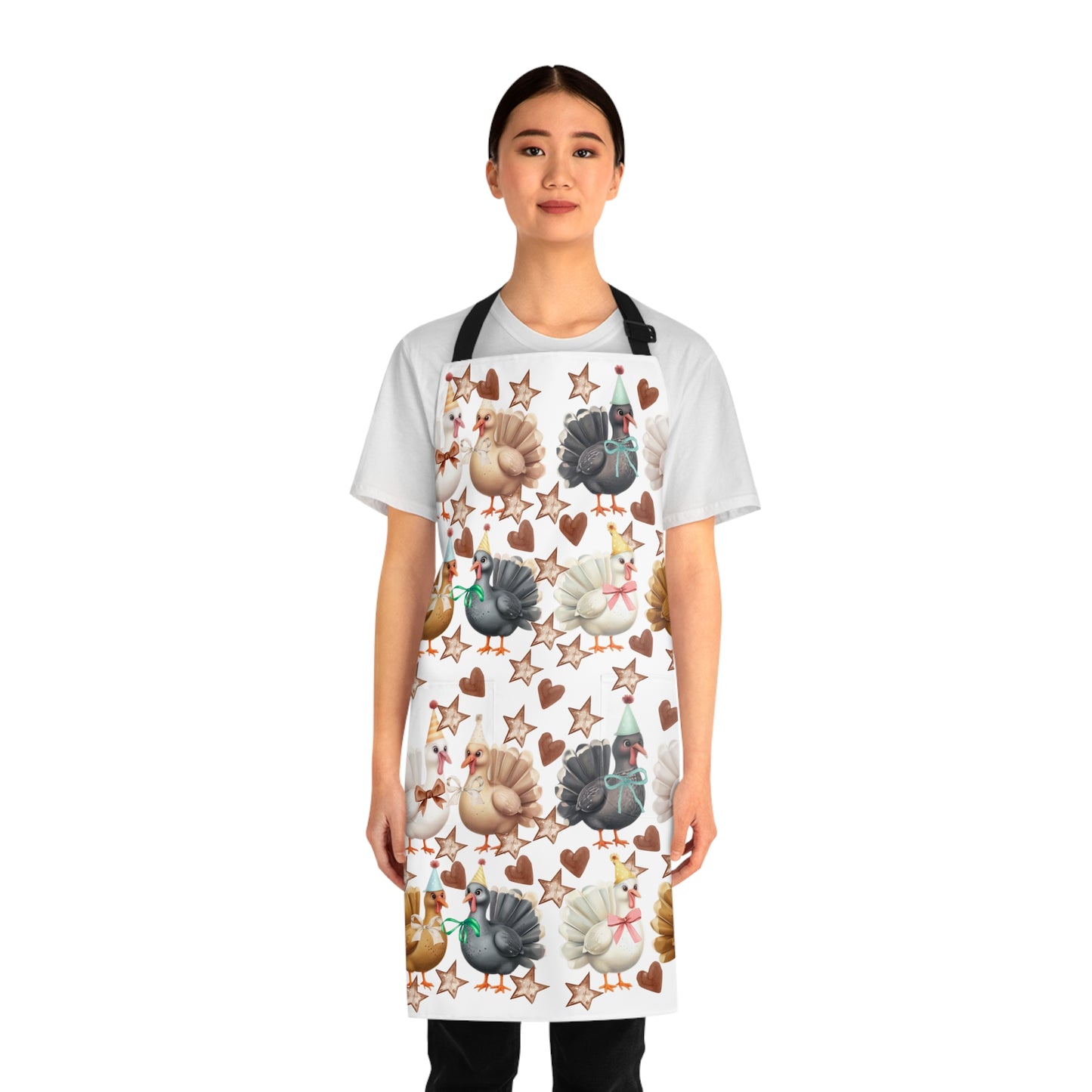 Apron - Whimsical Turkeys in Party Hats Design