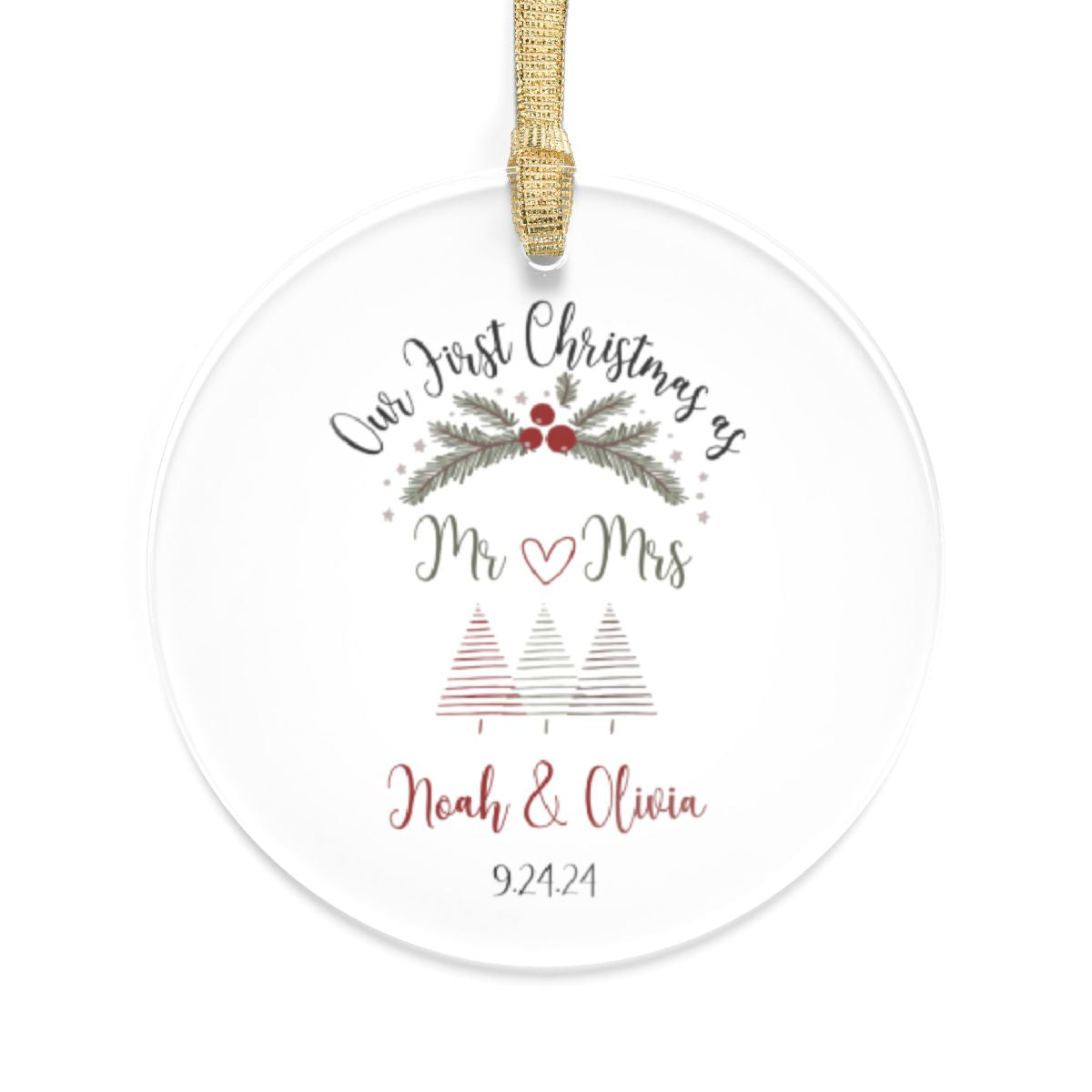 Celebrate Your First Christmas as Mr. & Mrs. with a Personalized Ornament! 🎄💍