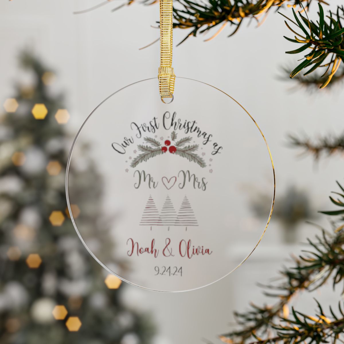 Celebrate Your First Christmas as Mr. & Mrs. with a Personalized Ornament! 🎄💍