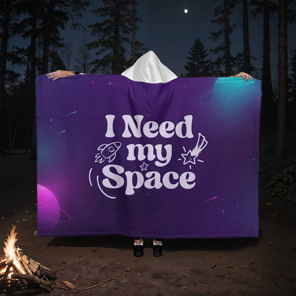 Cosmic Explorer Hooded Sherpa Fleece Blanket - Ultra-Soft, Durable Space-Themed Comfort