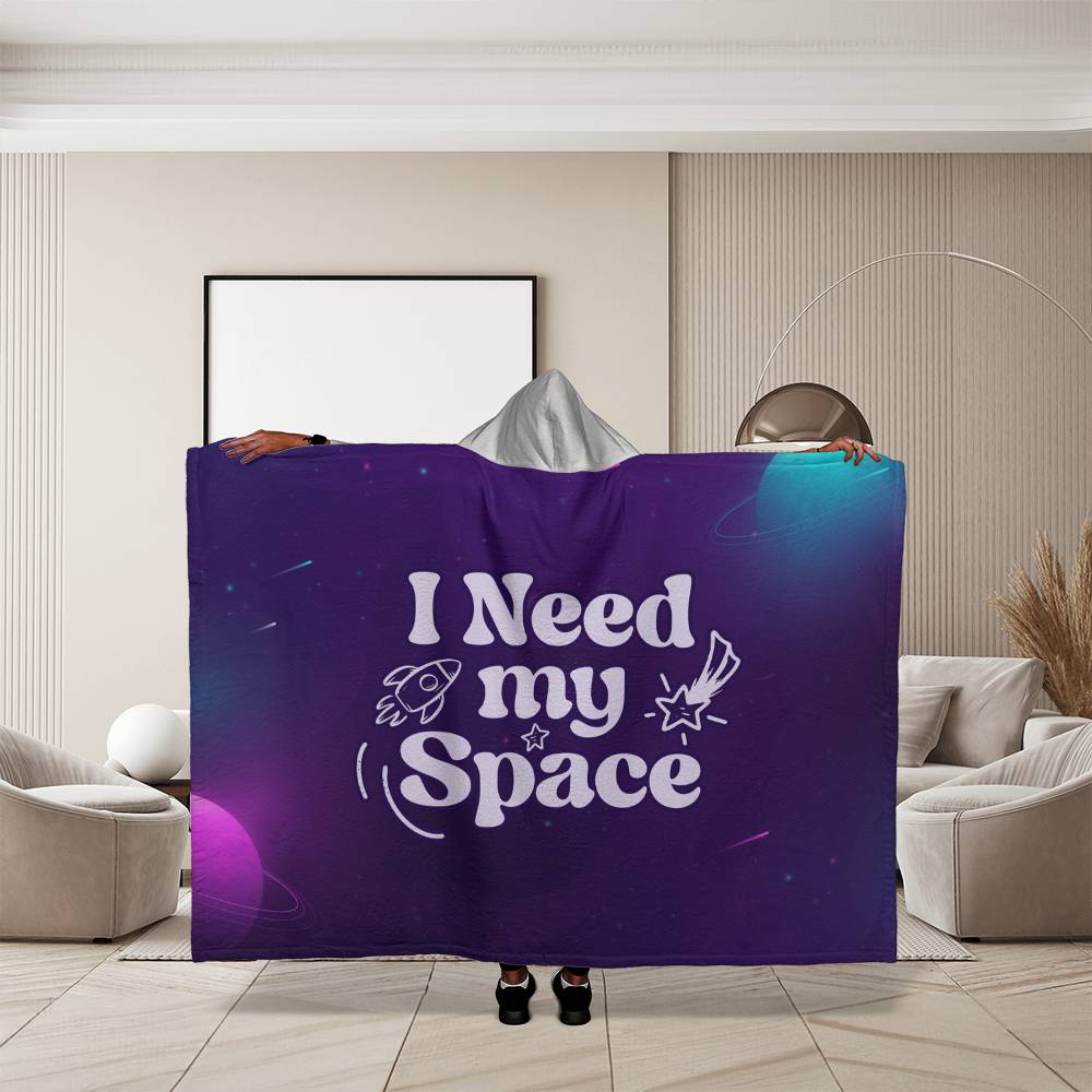 Cosmic Explorer Hooded Sherpa Fleece Blanket - Ultra-Soft, Durable Space-Themed Comfort