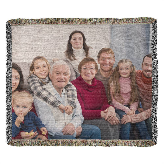 Luxurious Heirloom-Quality Personalized Woven Landscape Photo Blanket