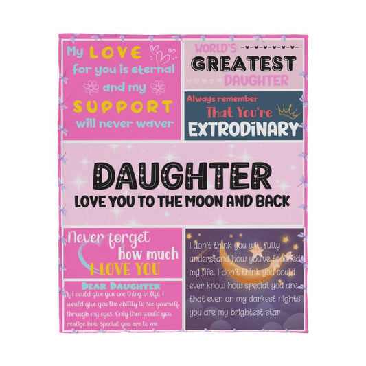 Love 50" x 60" Jersey Fleece Blanket - For the World's Greatest Daughter