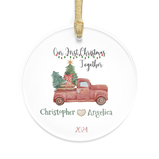 Acrylic Christmas Ornament – "Our First Christmas Together 2024"